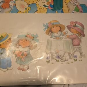 Vintage Children’s Tea Party Wall Decals Dye Cuts - Pastel Multi